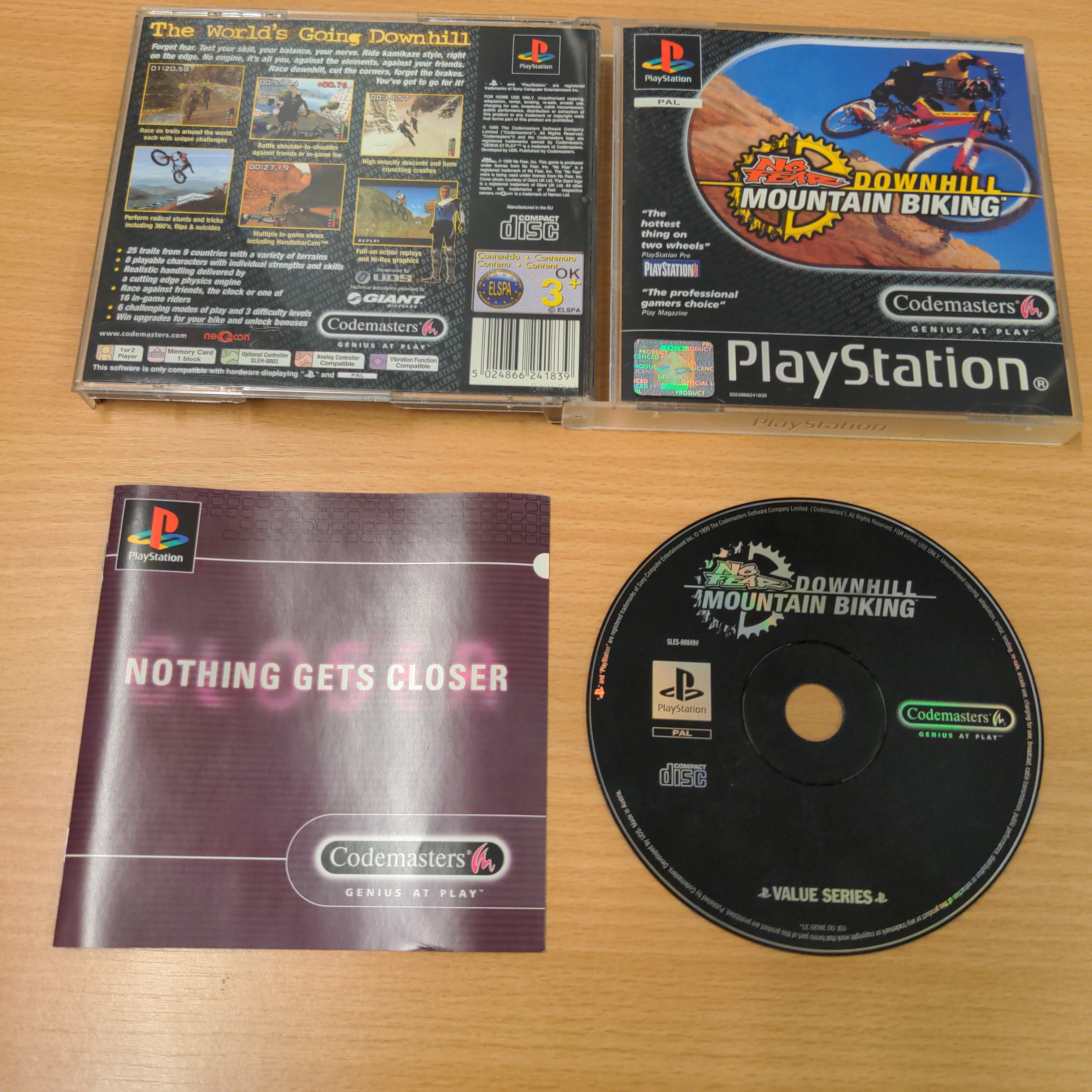 No Fear Downhill Mountain Biking Sony PS1 game No Fear Downhill Mountain Biking Sony PS1 game